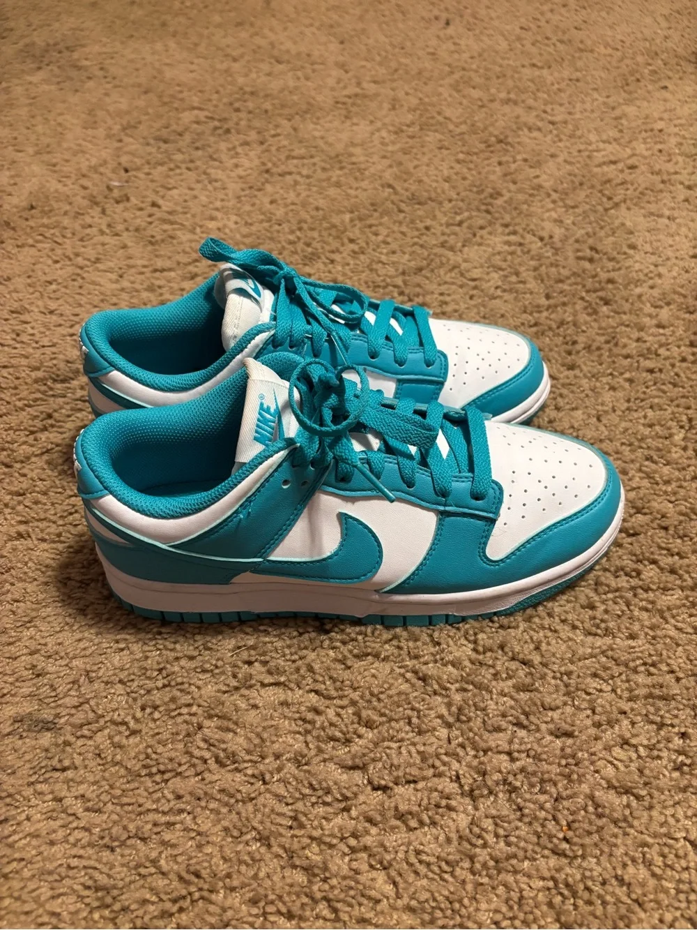 Nike Kids Turquoise & White Low-Top Sneakers